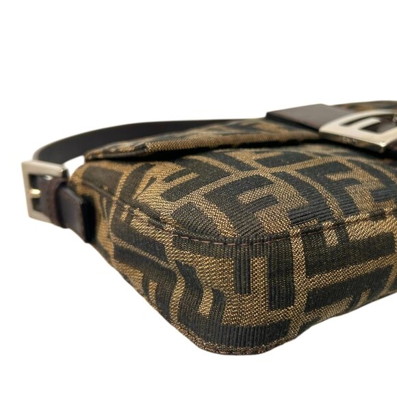 FENDI Vintage Zucca Mamma Baguette Shoulder Bag FF Logo Monogram Brown [105690] - Picture 8 of 13